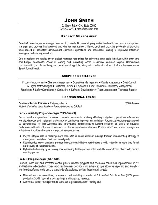 Program manager job description resume